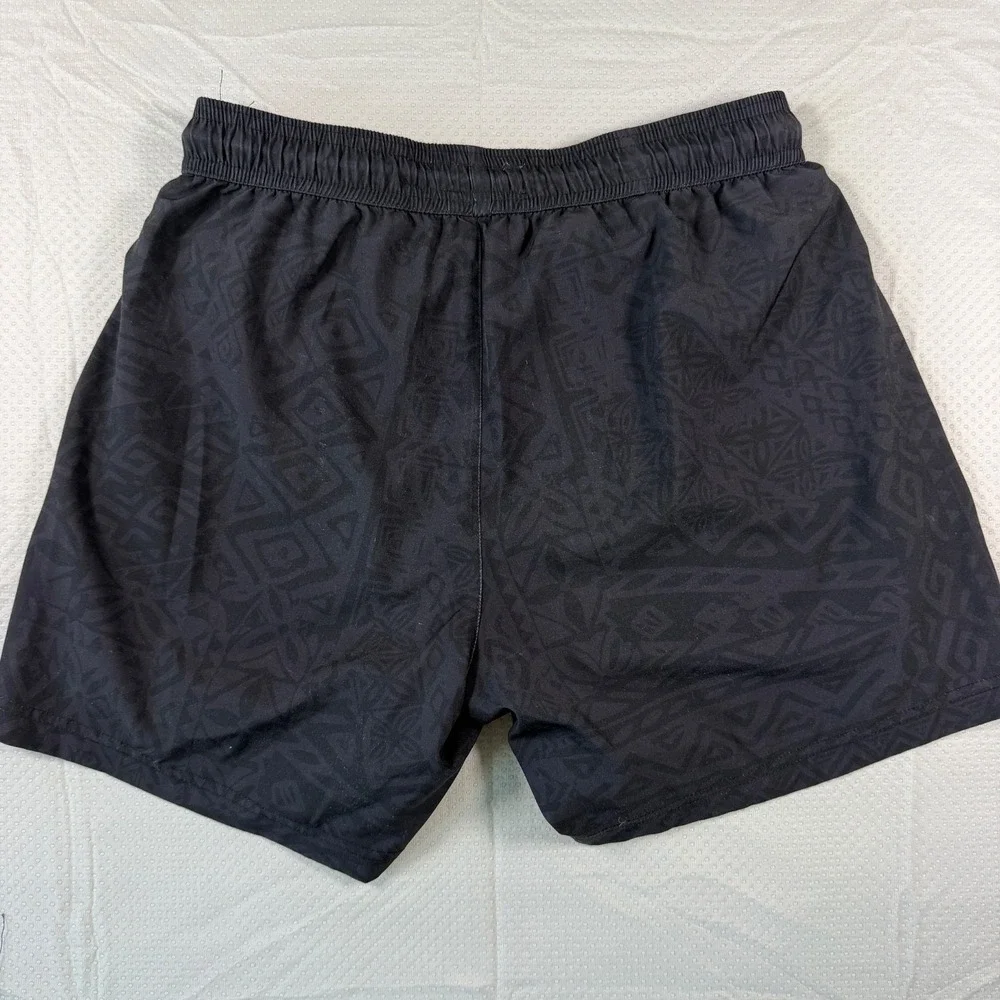 Maamgic Mens Swim Trunks 2 In 1 Shorts Small Black Tribal Geometric Compression